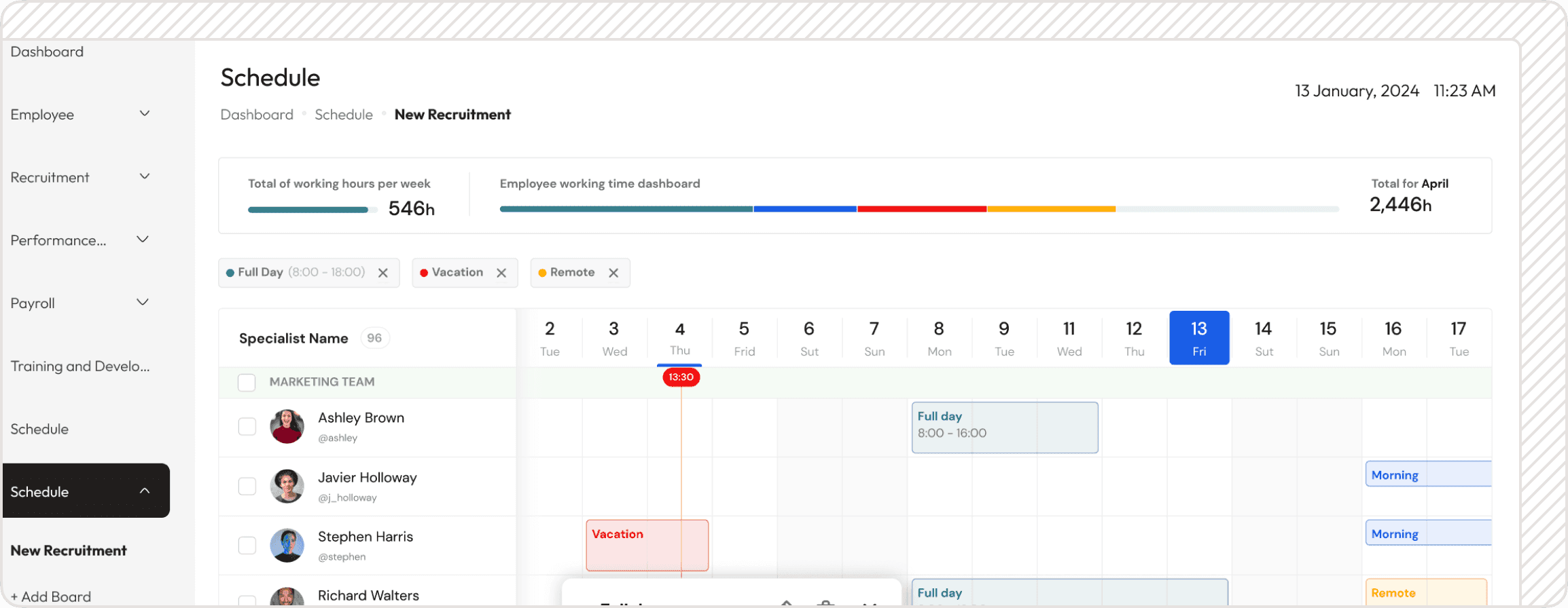 Interview Scheduling Interface